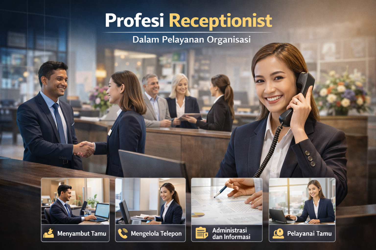 Mengenal Lebih Dalam Terkait Profesi Receptionist dalam Membangun Citra dan Pelayanan Organisasi
