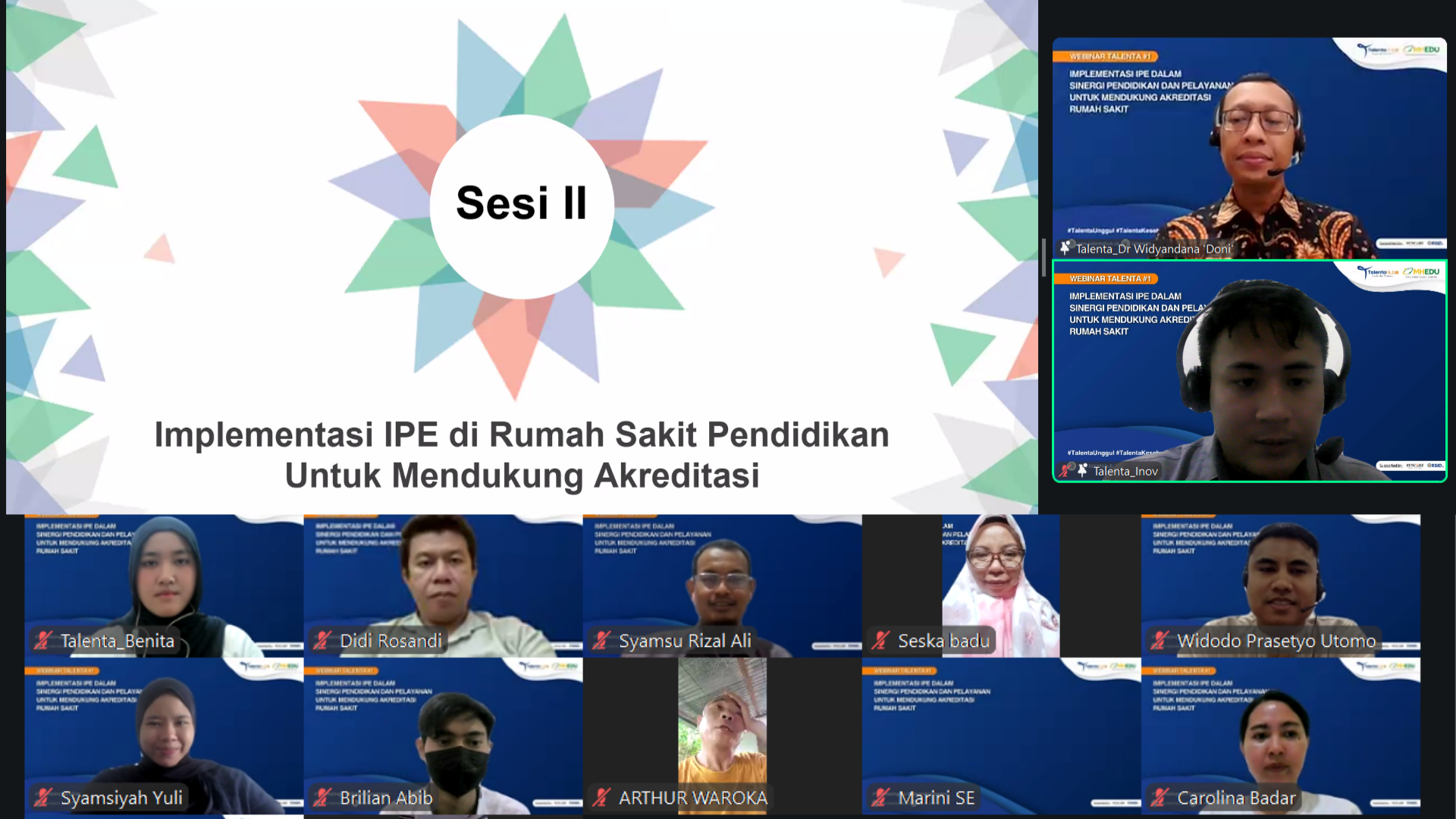 Talenta Hub Gelar Webinar Implementasi IPE untuk Perkuat Sinergi Pendidikan dan Pelayanan dalam Mendukung Akreditasi Rumah Sakit